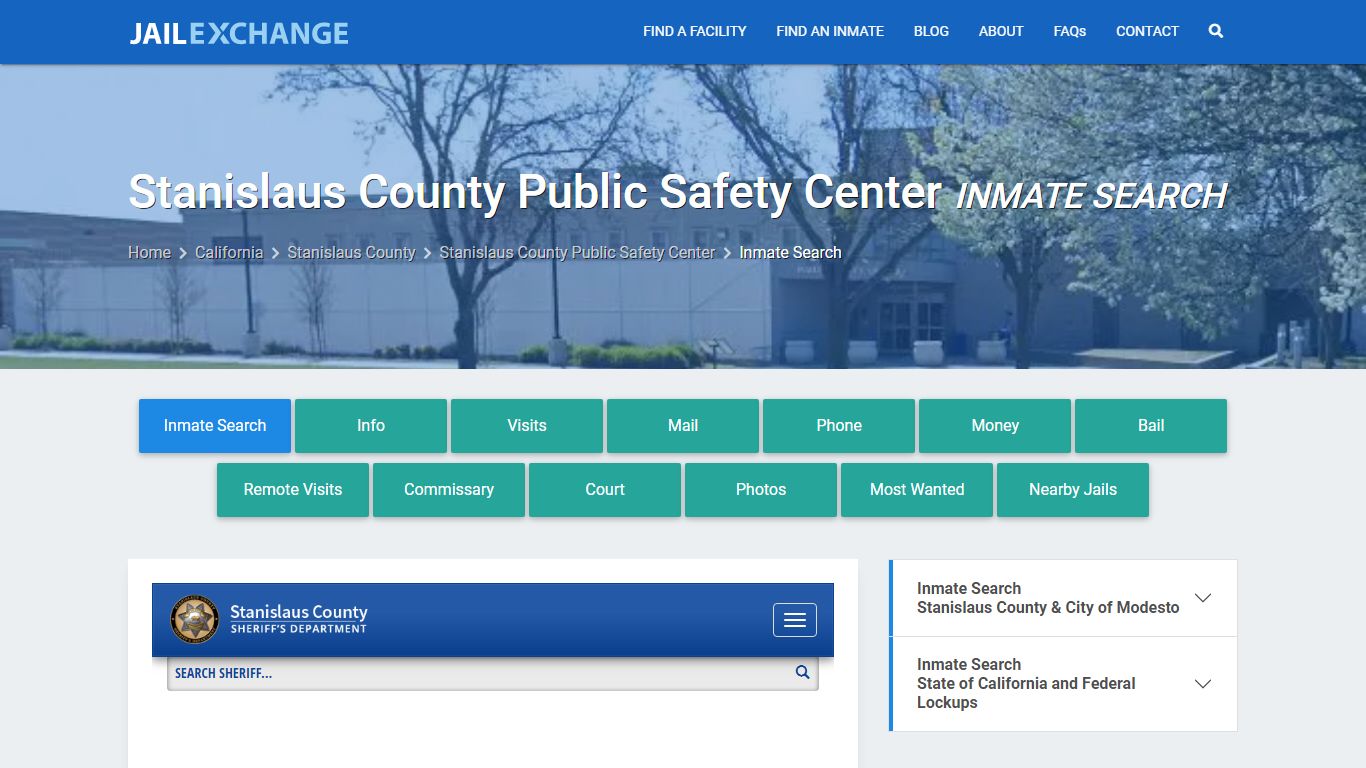 Stanislaus County Public Safety Center Inmate Search - Jail Exchange